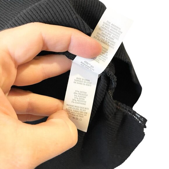 Aerie Rouchy Rib Tank Top Crop Stretchy Solid Black Size L NEW NWT - Picture 6 of 6